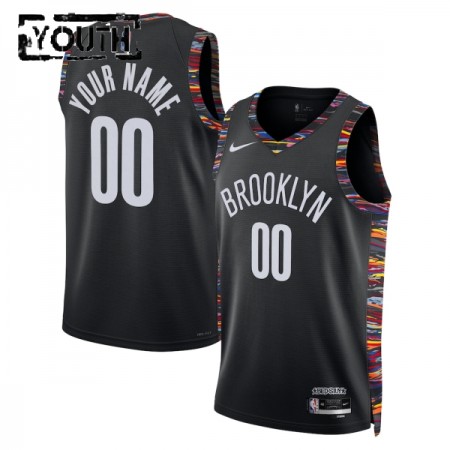 Dres Brooklyn Nets Prilagođeni Nike 2025-26 City Edition Crno Swingman - Dječji